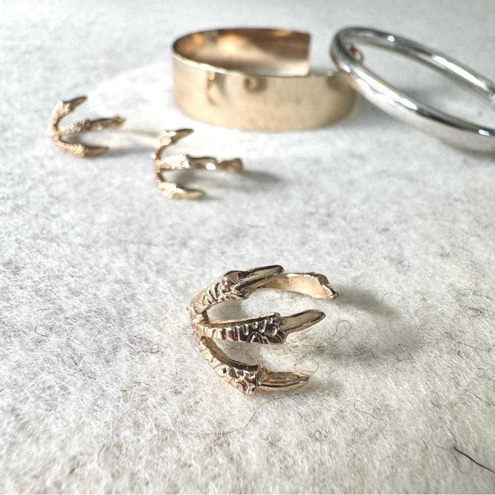 Set of 3 💎 Dragon claw rings (adjustable size)